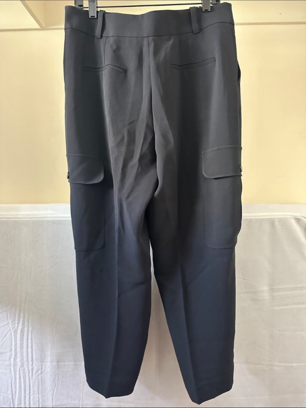 New Frame high rise crepe straight leg relaxed ankle cropped cargo trouser pants - Picture 9 of 11